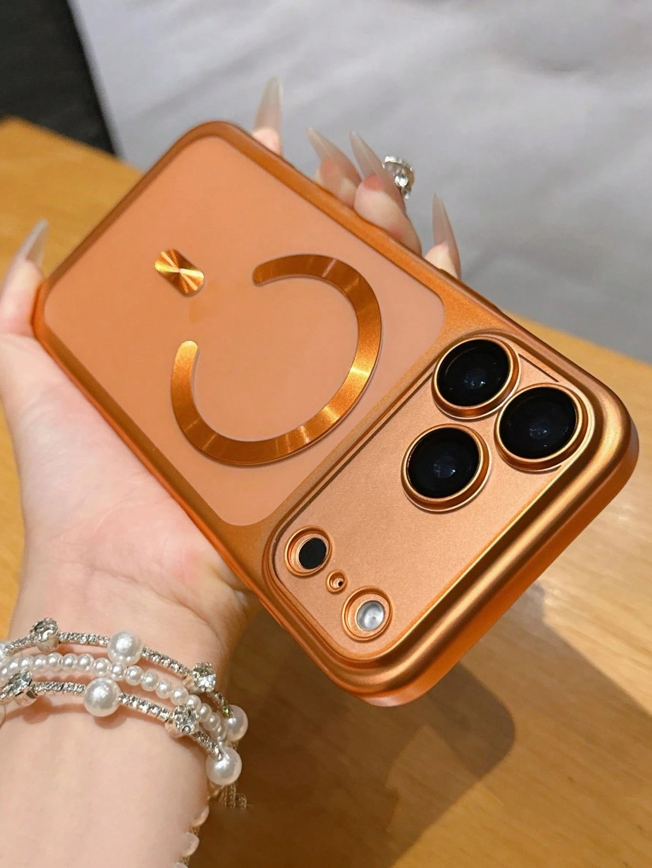 Alloy Luxury Magnetic Matte Bronze Metallic Translucent Integrated Lens Protection Phone Case Compatible With IPhone 17ProMax 17Pro 17Air 17 Pro Max 16 15 14 13 Pro Max Cases For Magnetic Wireless Cha