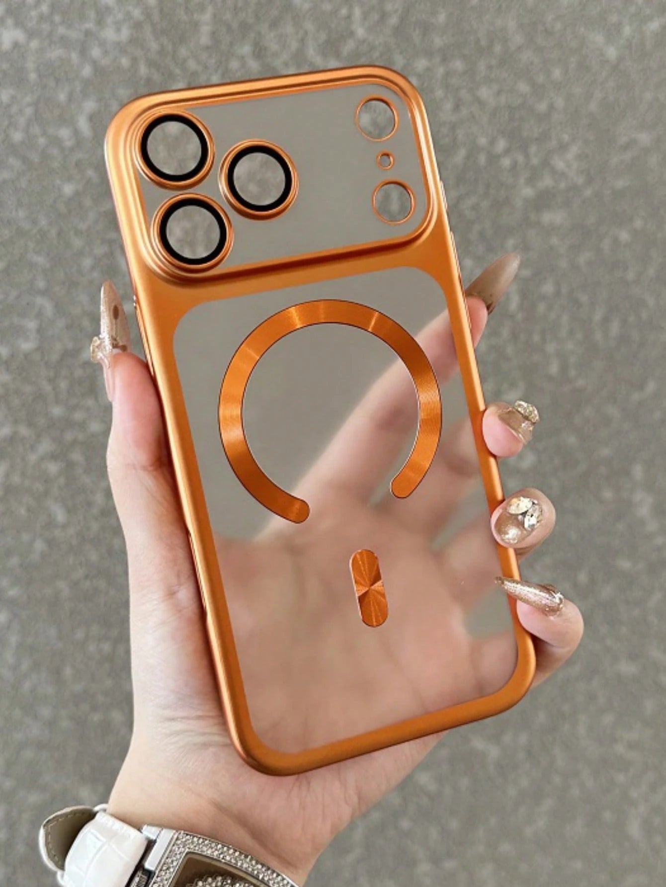 Alloy Luxury Magnetic Matte Bronze Metallic Translucent Integrated Lens Protection Phone Case Compatible With IPhone 17ProMax 17Pro 17Air 17 Pro Max 16 15 14 13 Pro Max Cases For Magnetic Wireless Cha