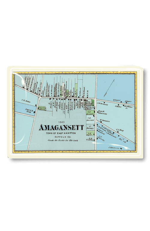 Amagansett Vintage Map Decoupage Glass Tray - Ben's Garden