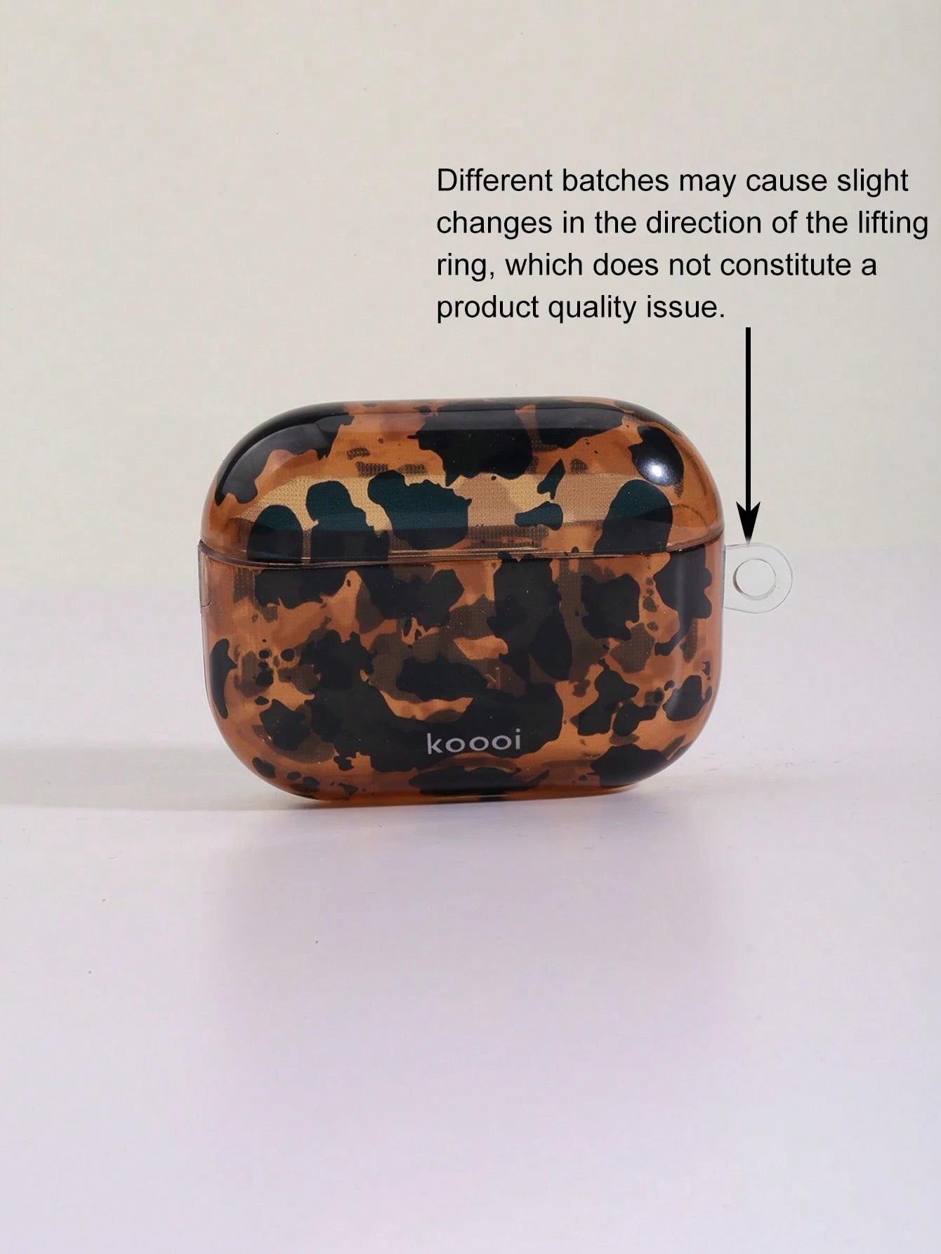 Amber Leopard Print Anti-Lost Protective Case, Suitable For AirPods 1/2/3/4 And Pro 1/2/3 Wireless Earphones