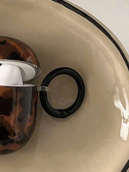 Amber Leopard Print Anti-Lost Protective Case, Suitable For AirPods 1/2/3/4 And Pro 1/2/3 Wireless Earphones