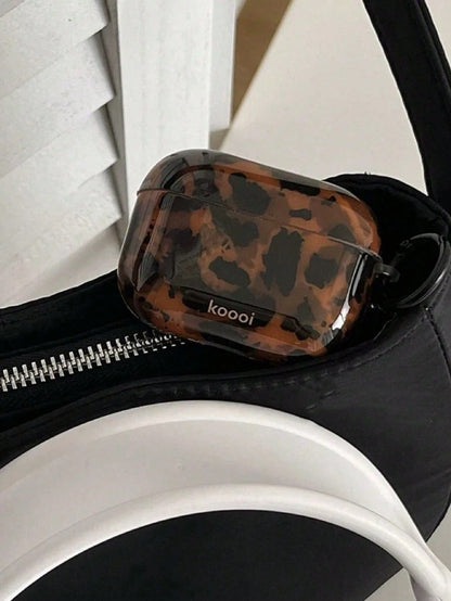 Amber Tortoise Shell Silicone 1pc Vintage Amber Leopard Print Phone Case Compatible With Apple, Includes Silicone Protective Case Compatible With Airpods Pro 2/2/3, High Quality Delicate Design, Comes