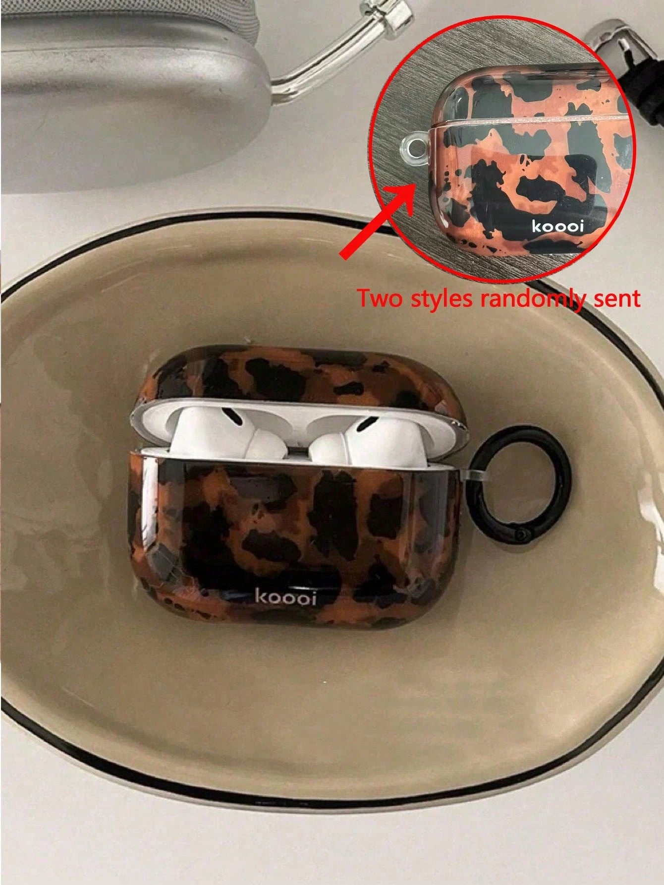 Amber Tortoise Shell Silicone 1pc Vintage Amber Leopard Print Phone Case Compatible With Apple, Includes Silicone Protective Case Compatible With Airpods Pro 2/2/3, High Quality Delicate Design, Comes