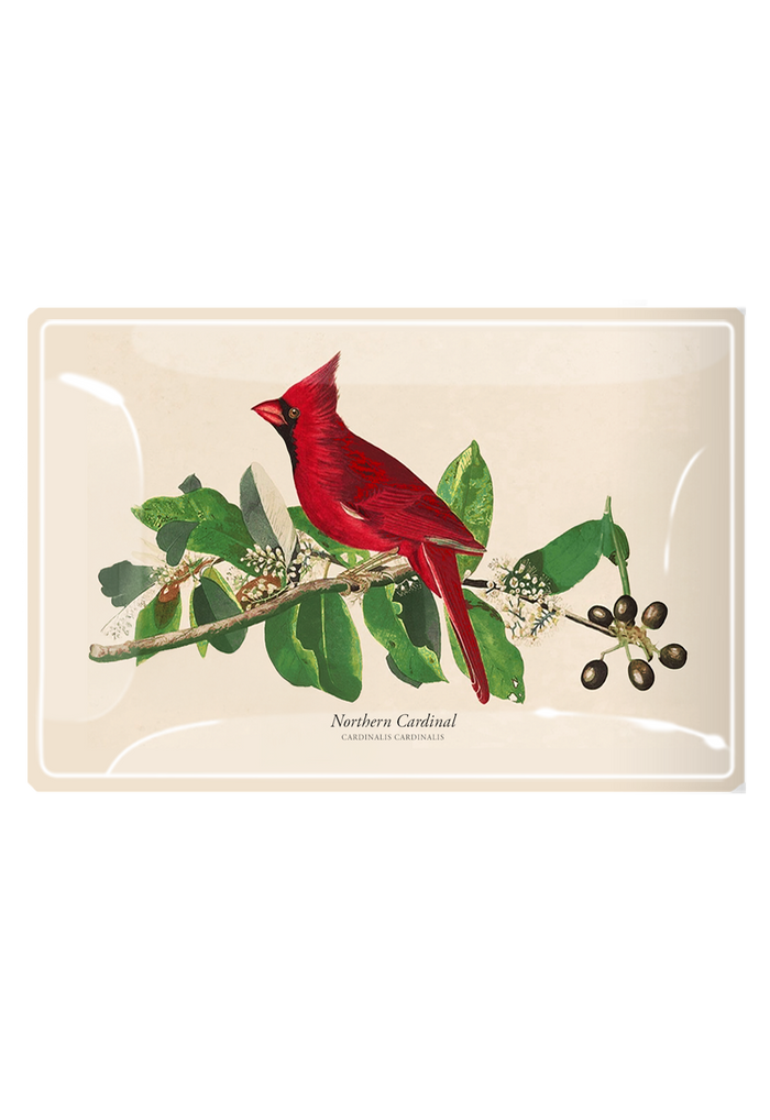 American Cardinal Decoupage Glass Tray - Ben's Garden