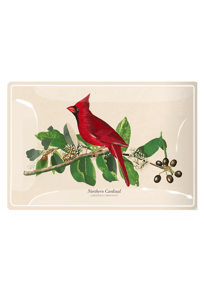 American Cardinal Decoupage Glass Tray - Ben's Garden