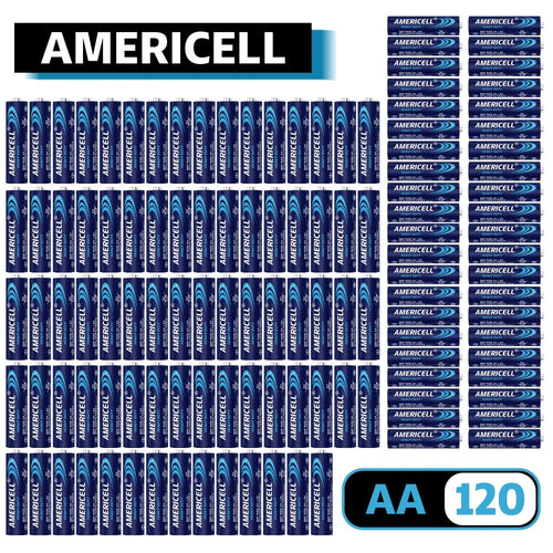 AMERICELL 120 Pcs AA Batteries, High-Power Carbon For Flashlights, Wireless Keyboards, Toys & Emergency Devices- (Disposable Battery, Non-Rechargeable.)