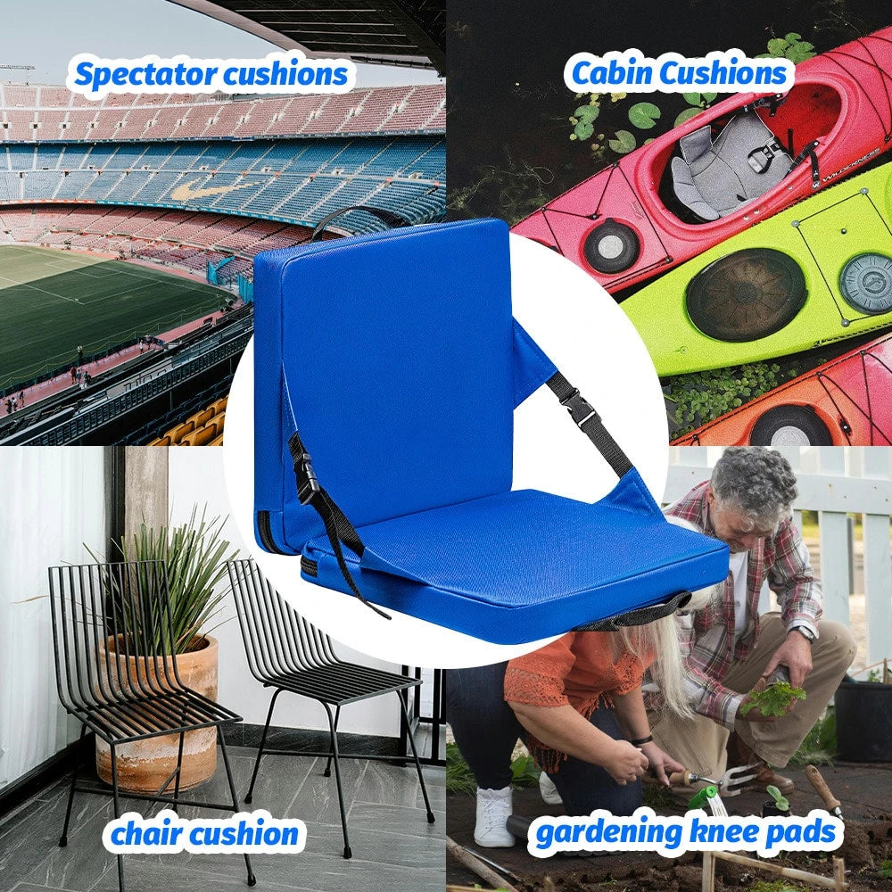 An Outdoor Portable Folding Seat Cushion; Stadium Seat; Portable Chair With Integrated Backrest