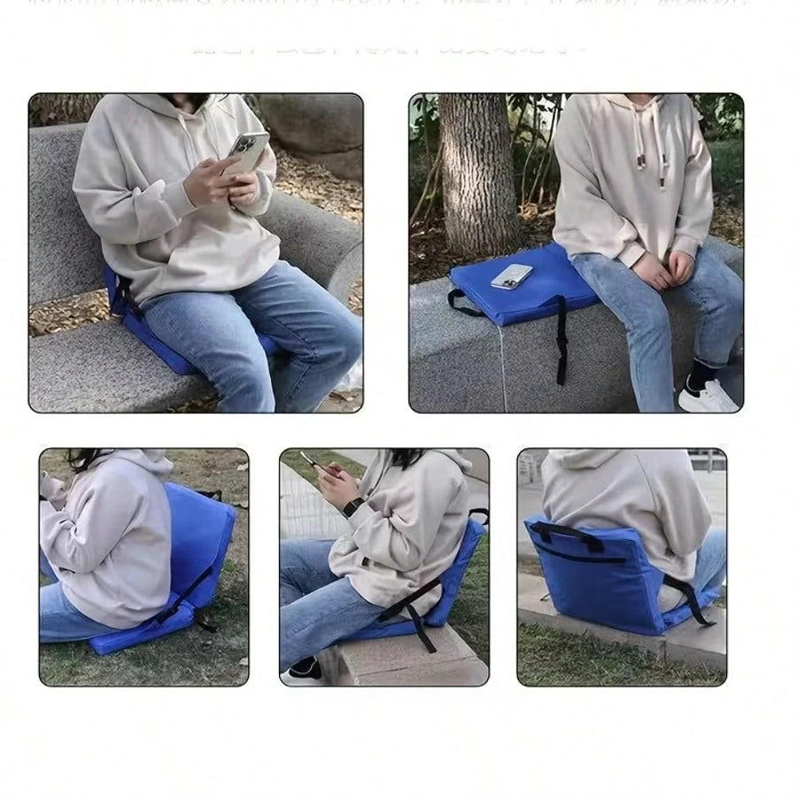 An Outdoor Portable Folding Seat Cushion; Stadium Seat; Portable Chair With Integrated Backrest