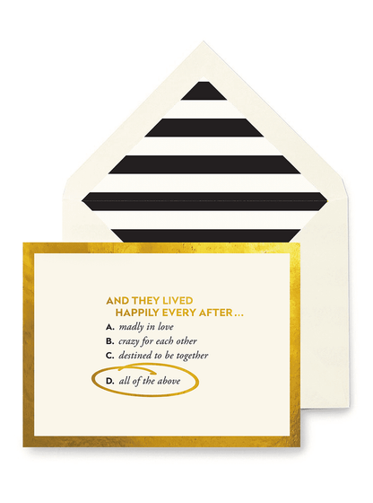 And They Lived Happily Ever After Greeting Card, Single Folded Card or Boxed Set of 8 - Ben's Garden