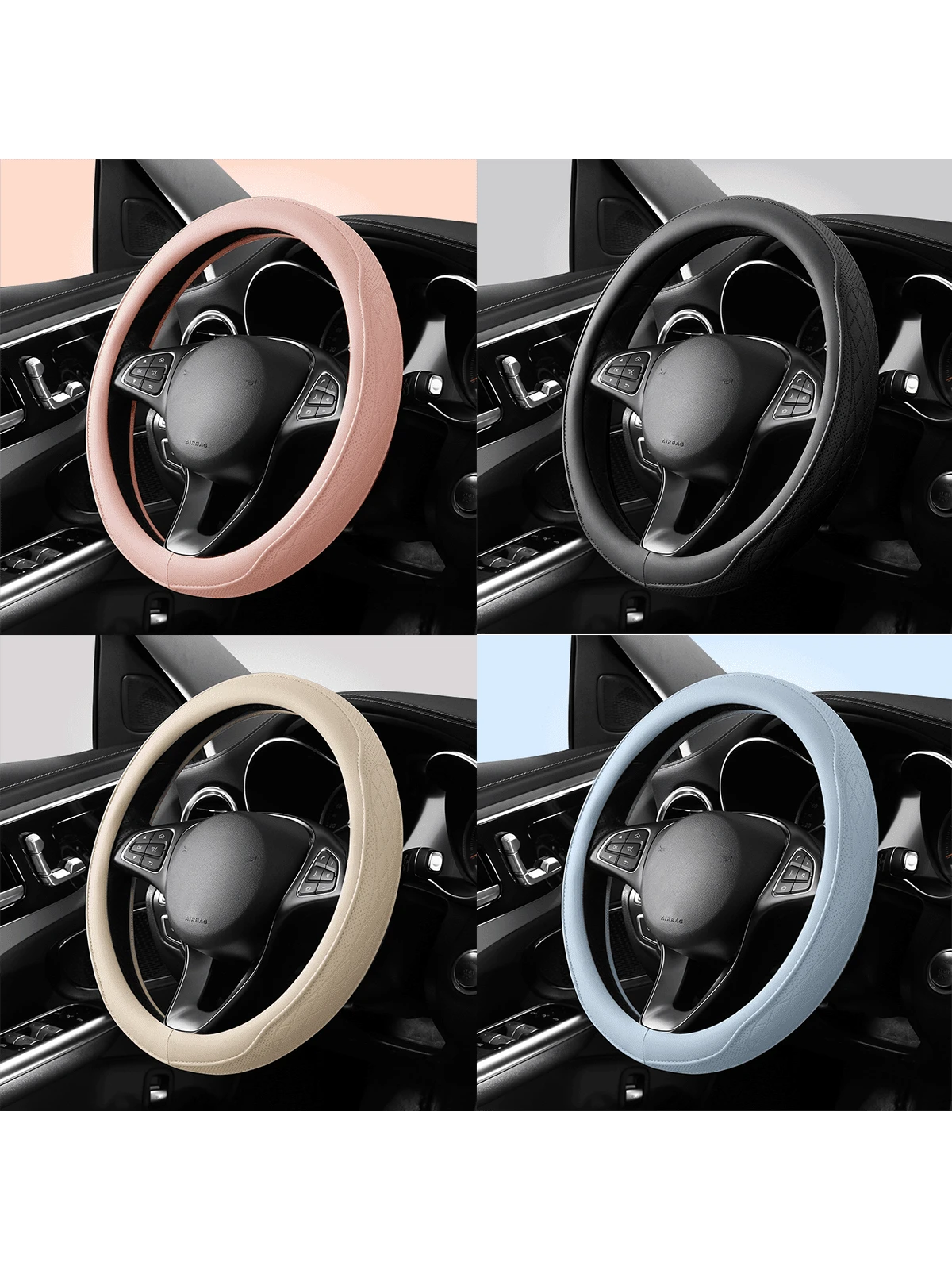 Automobile Silicone Steering Wheel Cover Is Ultra-Thin And Fashionable. Sweat-Absorbent And Non-Slip Universal Carbon Fiber Is Tasteless In Summer.