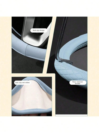 Automobile Silicone Steering Wheel Cover Is Ultra-Thin And Fashionable. Sweat-Absorbent And Non-Slip Universal Carbon Fiber Is Tasteless In Summer.
