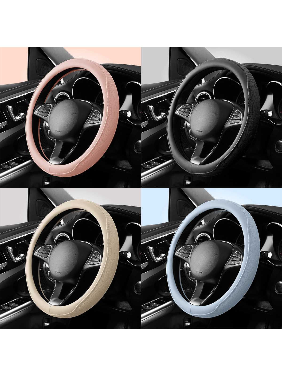 Automobile Silicone Steering Wheel Cover Is Ultra-Thin And Fashionable. Sweat-Absorbent And Non-Slip Universal Carbon Fiber Is Tasteless In Summer.
