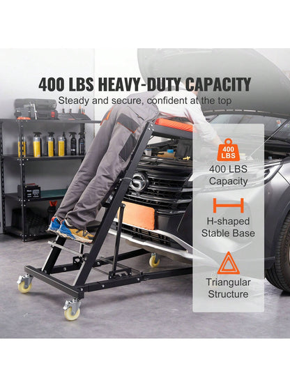 Automotive Top Creeper, With Adjustable Height, 400 LBS Capacity High Creeper, 4 Swivel Caster Wheels, Padded Deck, Foldable Creeper For Home Garage, Workshop Heavy Duty Creeper For Auto Repair And Ma
