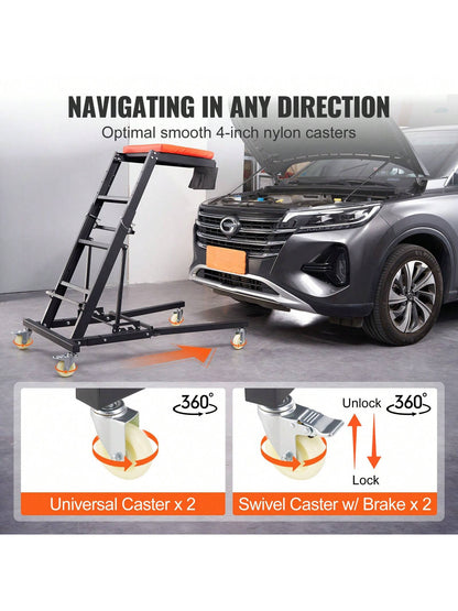 Automotive Top Creeper, With Adjustable Height, 400 LBS Capacity High Creeper, 4 Swivel Caster Wheels, Padded Deck, Foldable Creeper For Home Garage, Workshop Heavy Duty Creeper For Auto Repair And Ma