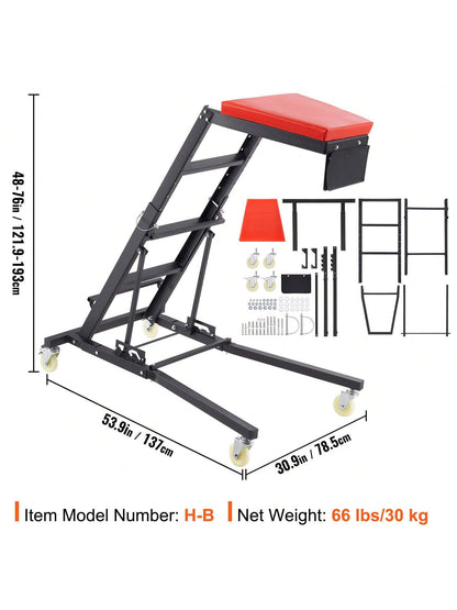 Automotive Top Creeper, With Adjustable Height, 400 LBS Capacity High Creeper, 4 Swivel Caster Wheels, Padded Deck, Foldable Creeper For Home Garage, Workshop Heavy Duty Creeper For Auto Repair And Ma