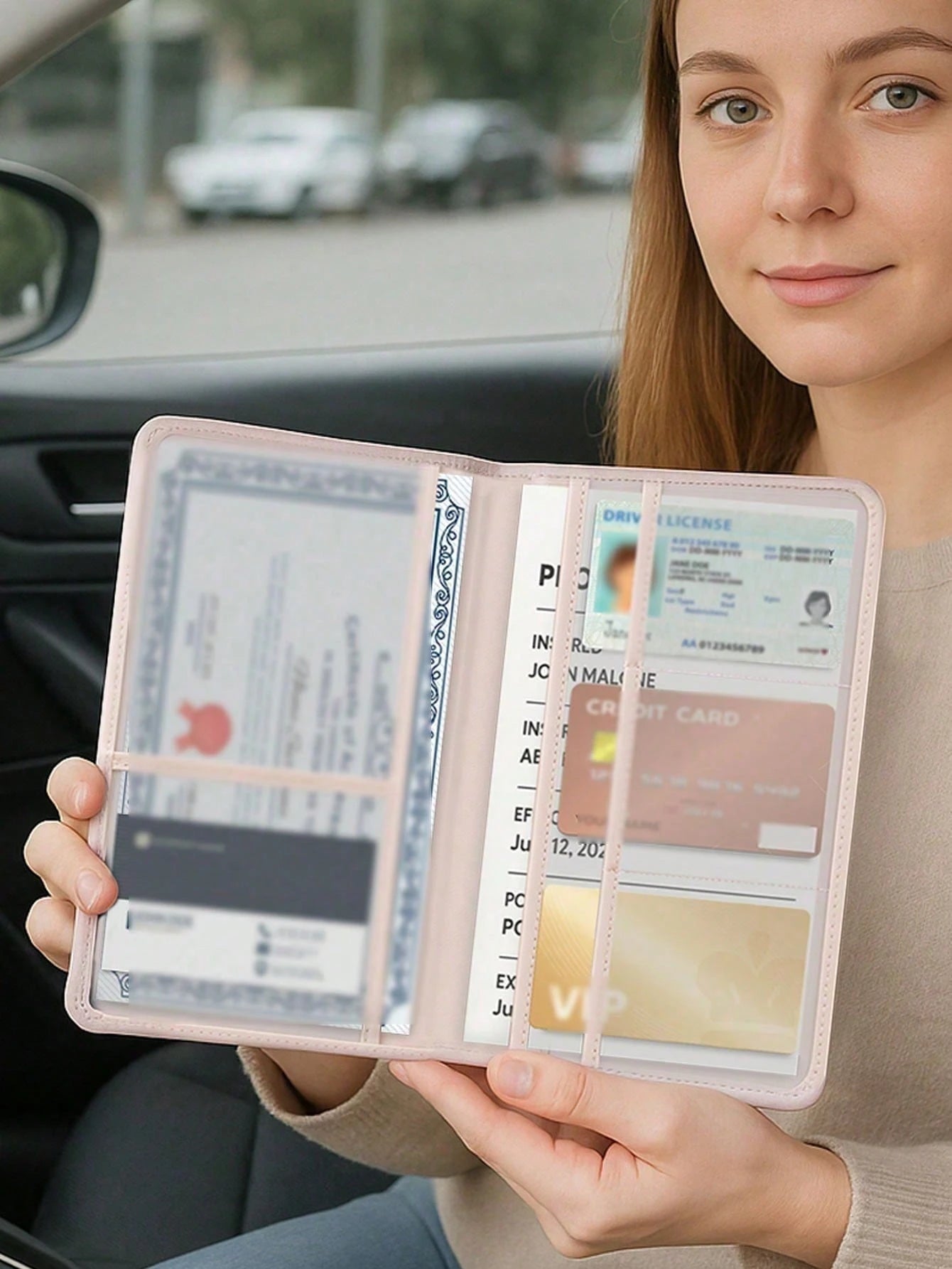 Ayotu Aircraft Route Pattern Car Registration And Insurance Holder- Vehicle Glove Box Organizer, Car And Truck Accessory Box, Suitable For Storing Important Documents, Driver's Licenses, Passports, C