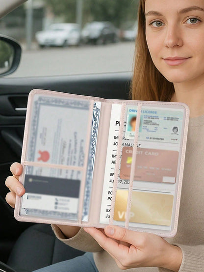 Ayotu Aircraft Route Pattern Car Registration And Insurance Holder- Vehicle Glove Box Organizer, Car And Truck Accessory Box, Suitable For Storing Important Documents, Driver's Licenses, Passports, C