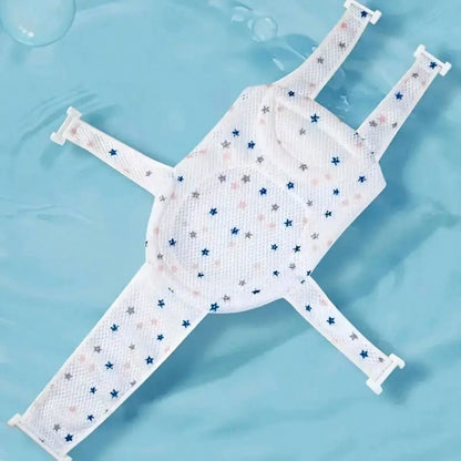 Baby Bathtub Support Seat Cushion, Soft And Anti-Slip Bath Pad With Pillow, Adjustable Polyester Fiber Bathtub Net For Infants 0-3 Years Old