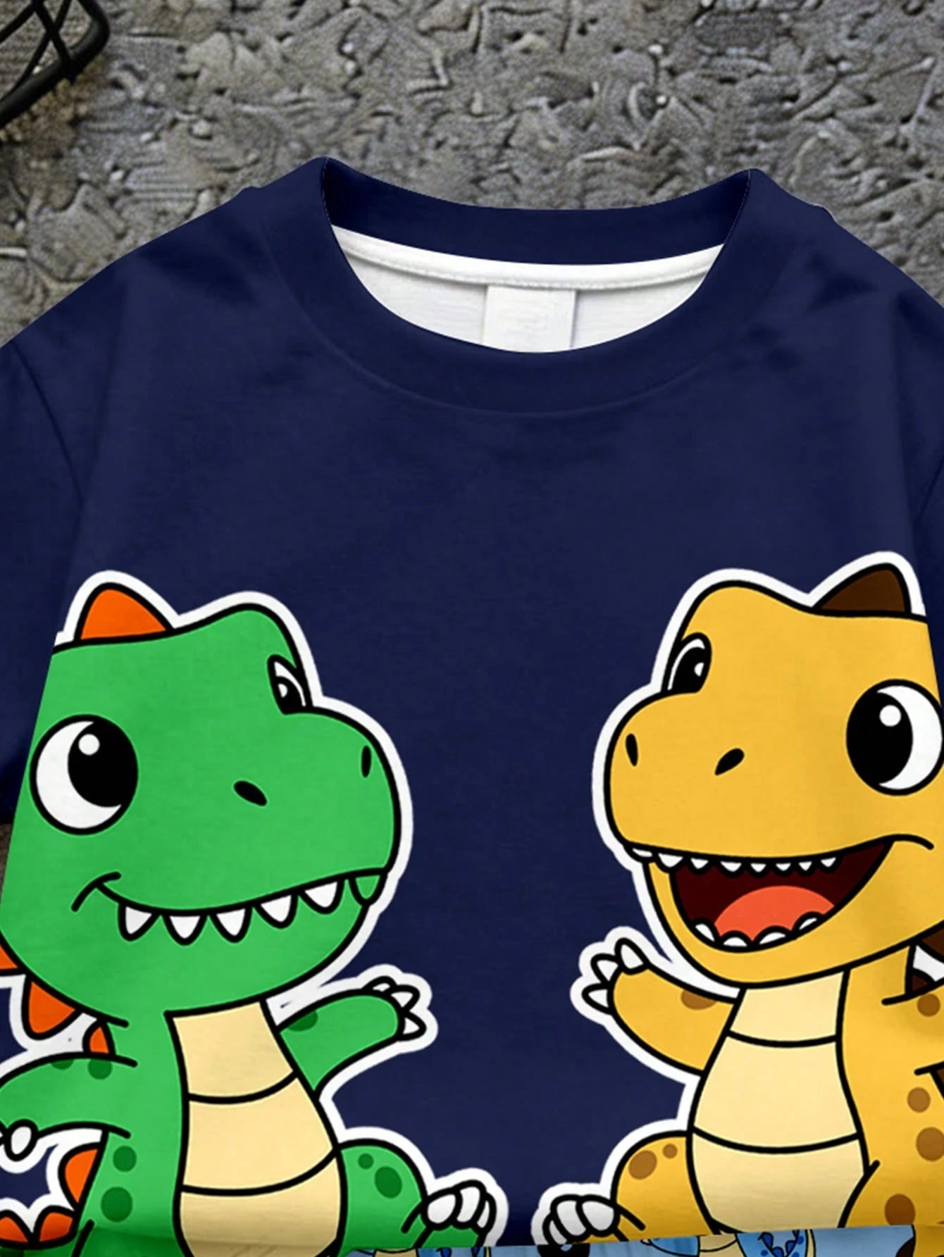 Baby Boy Casual Simple T-Shirt Set Suitable For Summer, Classic Cute Cartoon Dinosaur Pattern Print