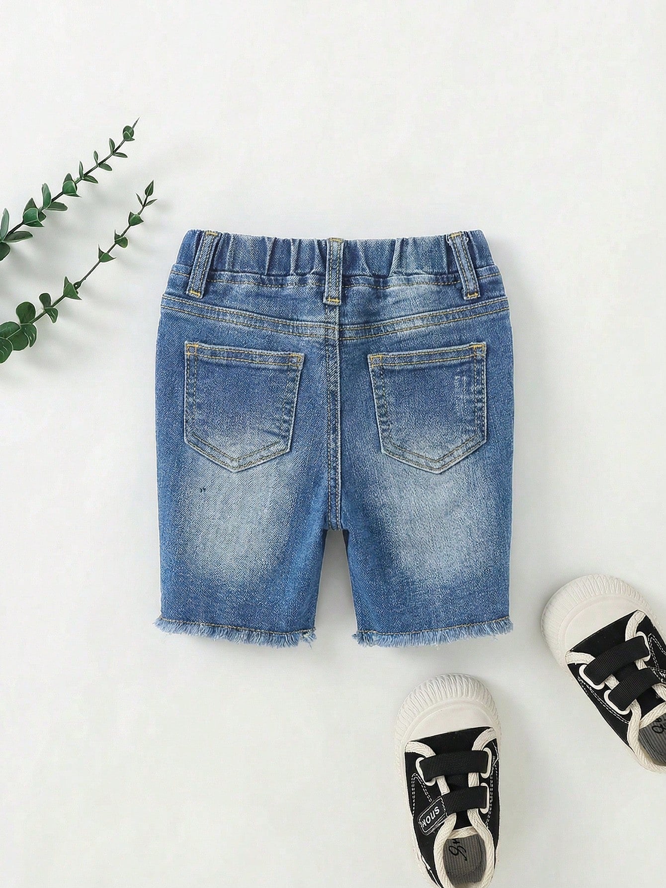 Baby Boy Casual Soft Cute Ripped Frayed Rough Edges Denim Short,For Summer