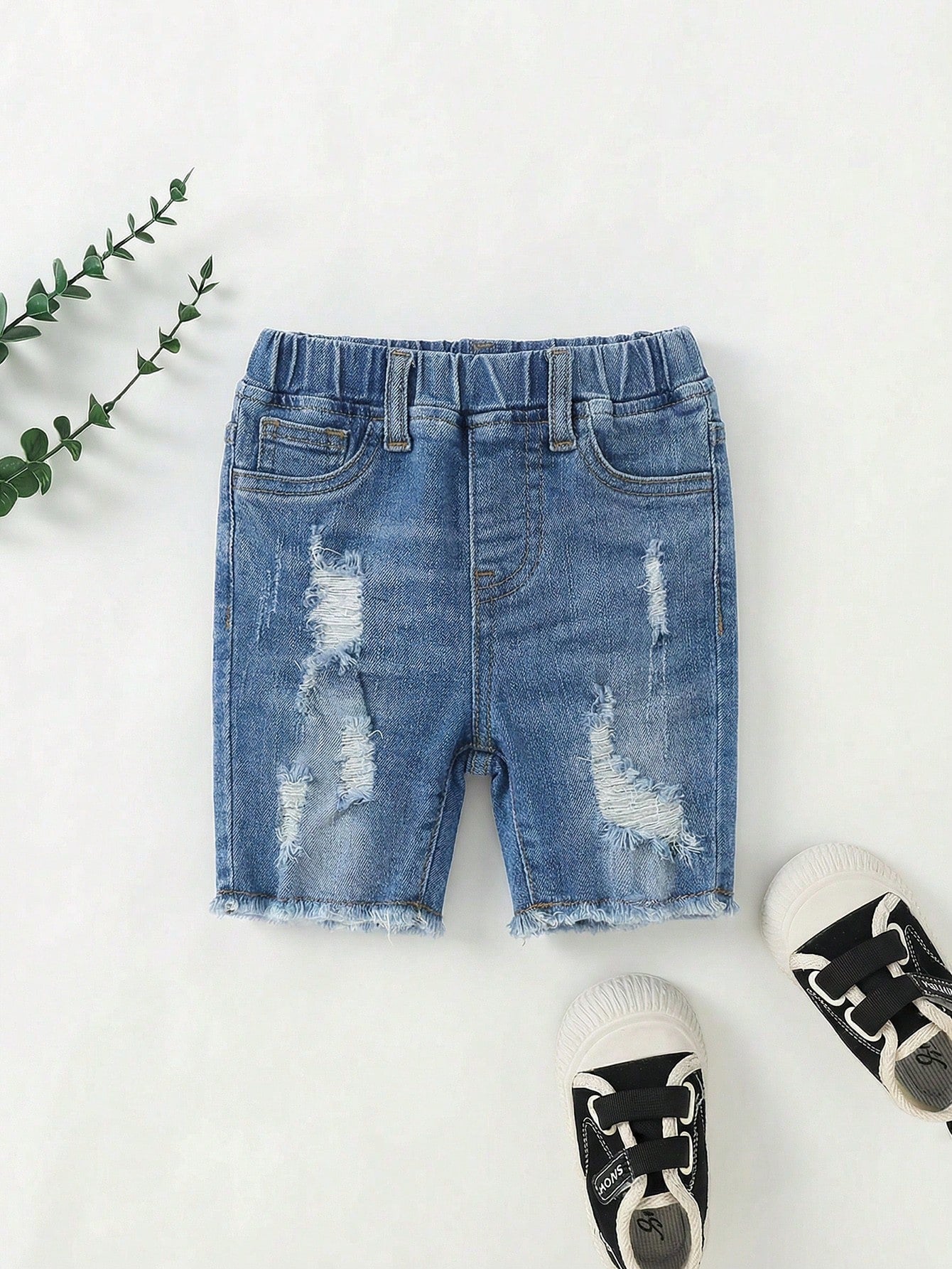 Baby Boy Casual Soft Cute Ripped Frayed Rough Edges Denim Short,For Summer