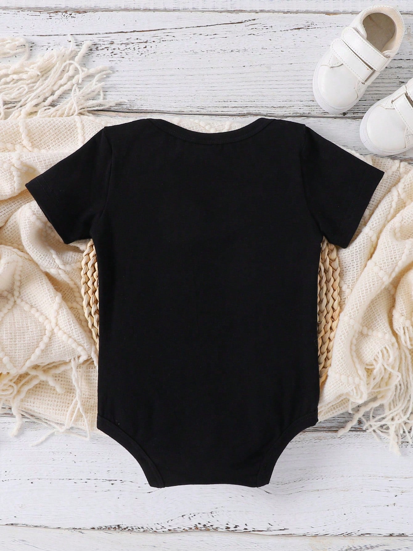 Baby Boy Cute Letter Printed Short Sleeve Bodysuit, Summer