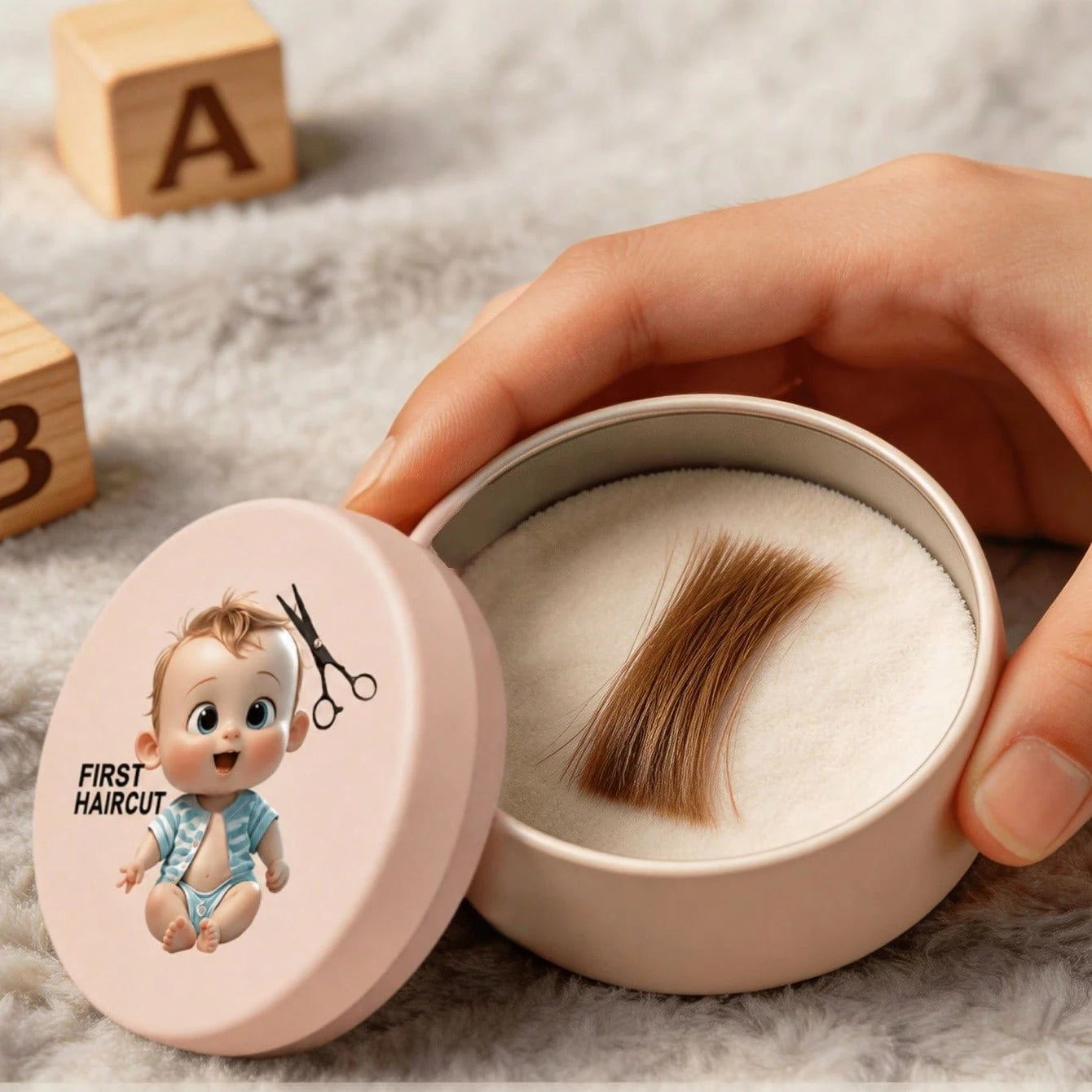 Baby Boy’s First Hair Keepsake Tin Newborn Essential Gift Set- Iron Storage Box For Collecting Baby's First Hair, Umbilical Cord, Breastmilk, Jewelry Keepsakes. Suitable For Baby Shower, Gift For Par