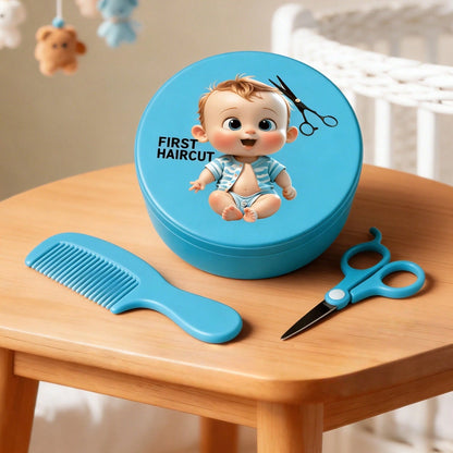 Baby Boy’s First Hair Keepsake Tin Newborn Essential Gift Set- Iron Storage Box For Collecting Baby's First Hair, Umbilical Cord, Breastmilk, Jewelry Keepsakes. Suitable For Baby Shower, Gift For Par