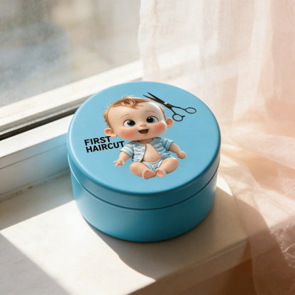 Baby Boy’s First Hair Keepsake Tin Newborn Essential Gift Set- Iron Storage Box For Collecting Baby's First Hair, Umbilical Cord, Breastmilk, Jewelry Keepsakes. Suitable For Baby Shower, Gift For Par