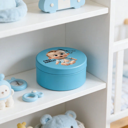 Baby Boy’s First Hair Keepsake Tin Newborn Essential Gift Set- Iron Storage Box For Collecting Baby's First Hair, Umbilical Cord, Breastmilk, Jewelry Keepsakes. Suitable For Baby Shower, Gift For Par