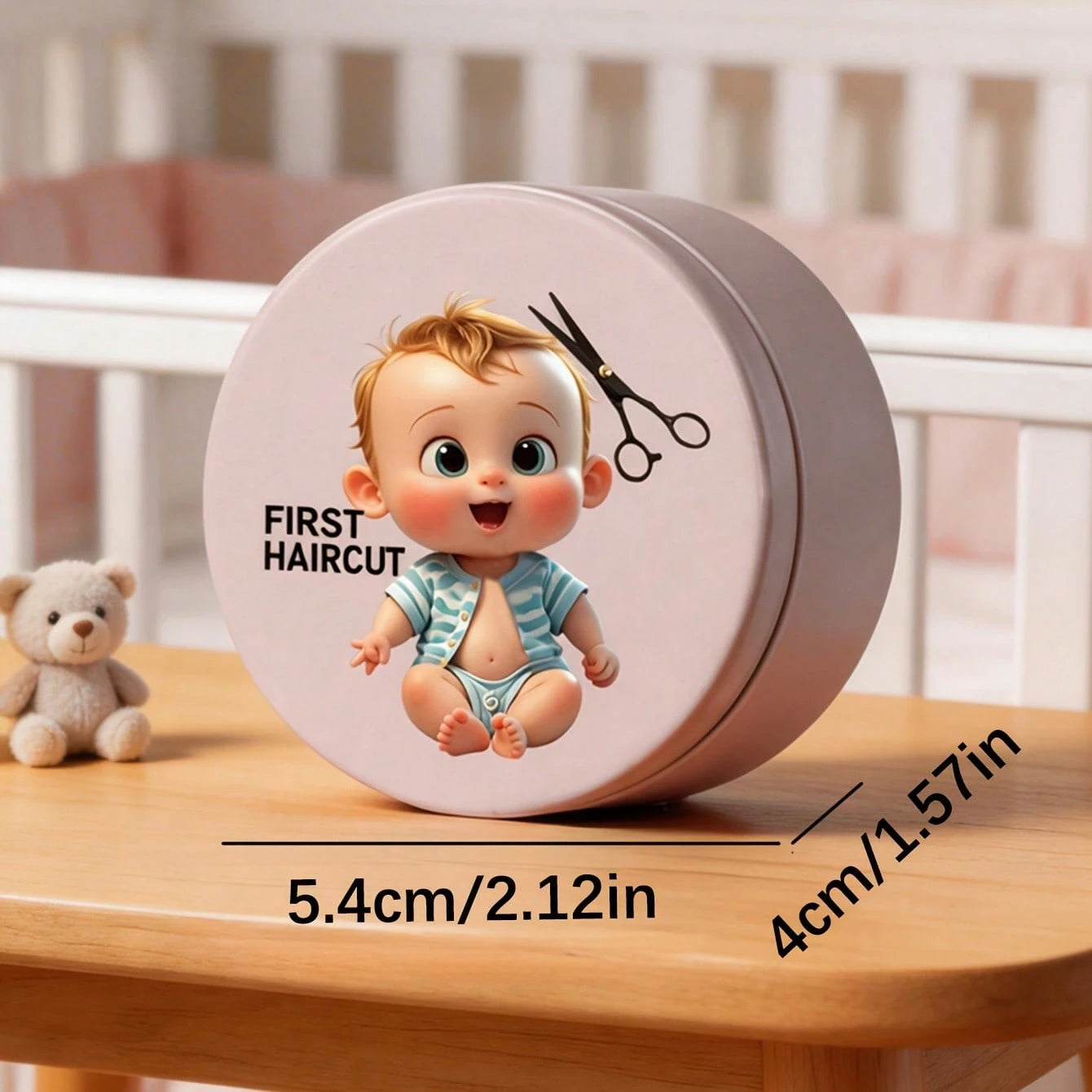 Baby Boy’s First Hair Keepsake Tin Newborn Essential Gift Set- Iron Storage Box For Collecting Baby's First Hair, Umbilical Cord, Breastmilk, Jewelry Keepsakes. Suitable For Baby Shower, Gift For Par