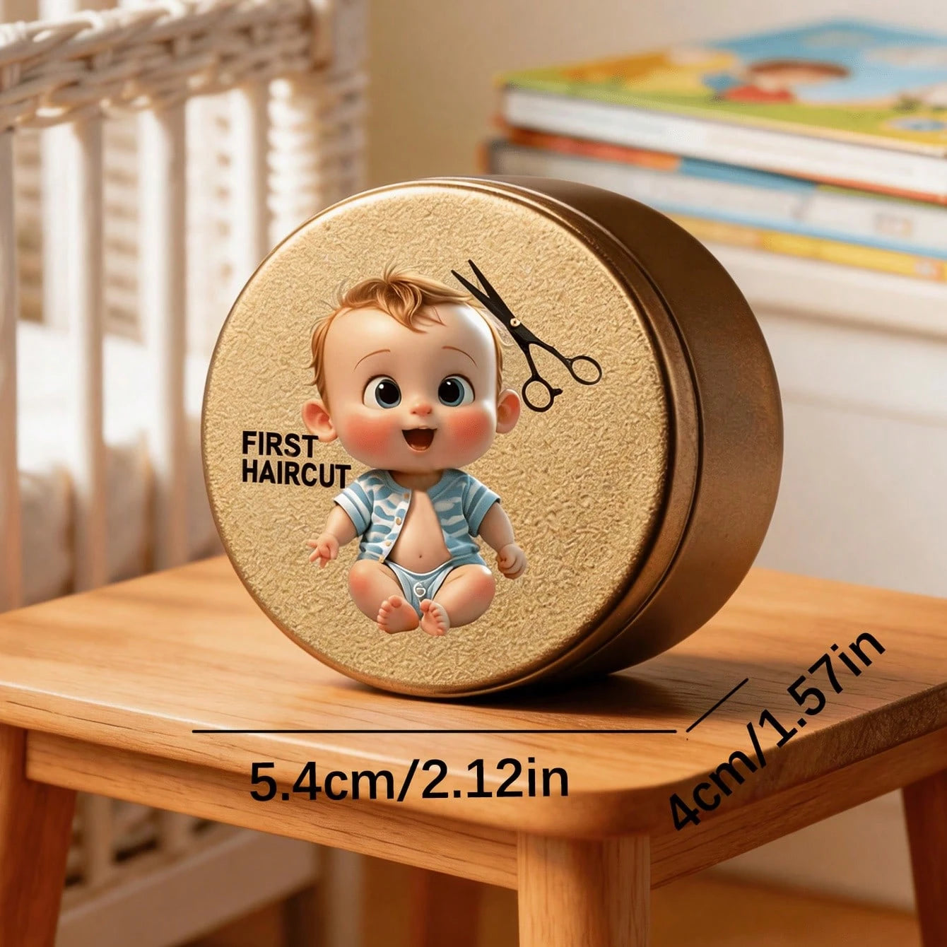Baby Boy’s First Hair Keepsake Tin Newborn Essential Gift Set- Iron Storage Box For Collecting Baby's First Hair, Umbilical Cord, Breastmilk, Jewelry Keepsakes. Suitable For Baby Shower, Gift For Par
