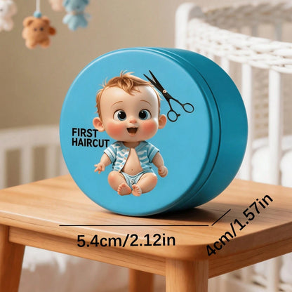 Baby Boy’s First Hair Keepsake Tin Newborn Essential Gift Set- Iron Storage Box For Collecting Baby's First Hair, Umbilical Cord, Breastmilk, Jewelry Keepsakes. Suitable For Baby Shower, Gift For Par