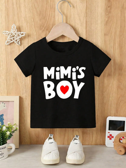 Baby Boy T-Shirt, "Mimi's Boy" Print, Warm & Loving Design, Casual, Fashionable And Comfortable, Perfect For Family Bonding & Daily Wear