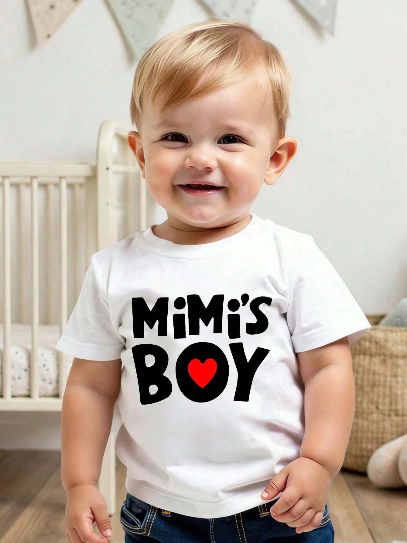 Baby Boy T-Shirt, "Mimi's Boy" Print, Warm & Loving Design, Casual, Fashionable And Comfortable, Perfect For Family Bonding & Daily Wear