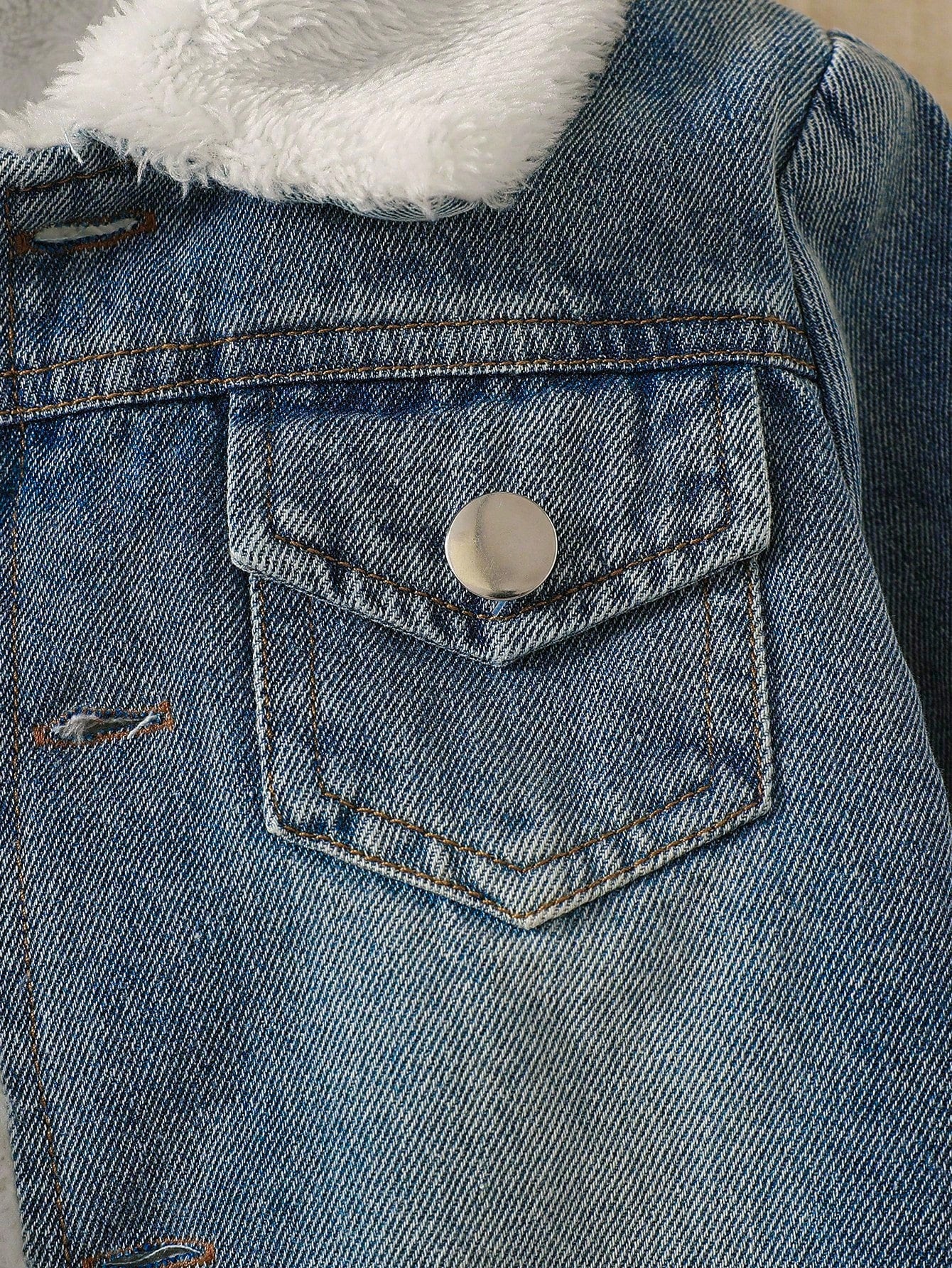 Baby Boys' Classic Blue Checkered Winter Denim Jacket Modest Thermal Lined Long Sleeve Cardigan For Date Infant Toddler Vintage Lapel Fleece Coat