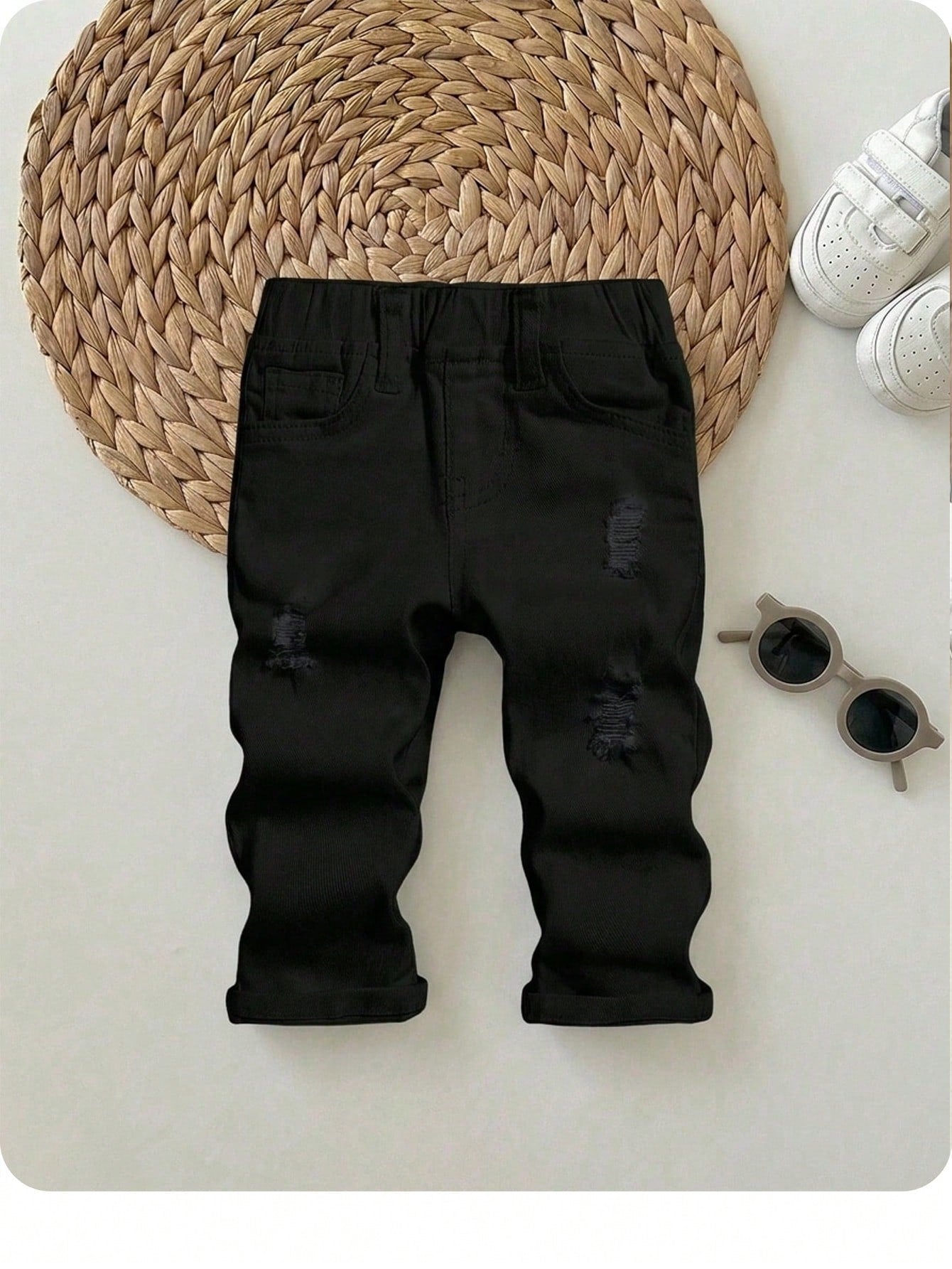 Baby Boys' Distressed Jeans With Thermal Lined