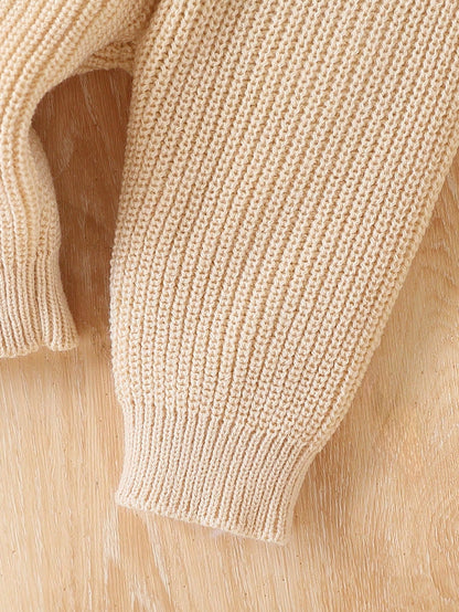 Baby Boys Embroidered Knit Sweater & Pants Suit,Soft Summer Colour Palette,Autumn,Cute,Family Matching,Loose Fit Long Sleeve Christmas Outfit Set