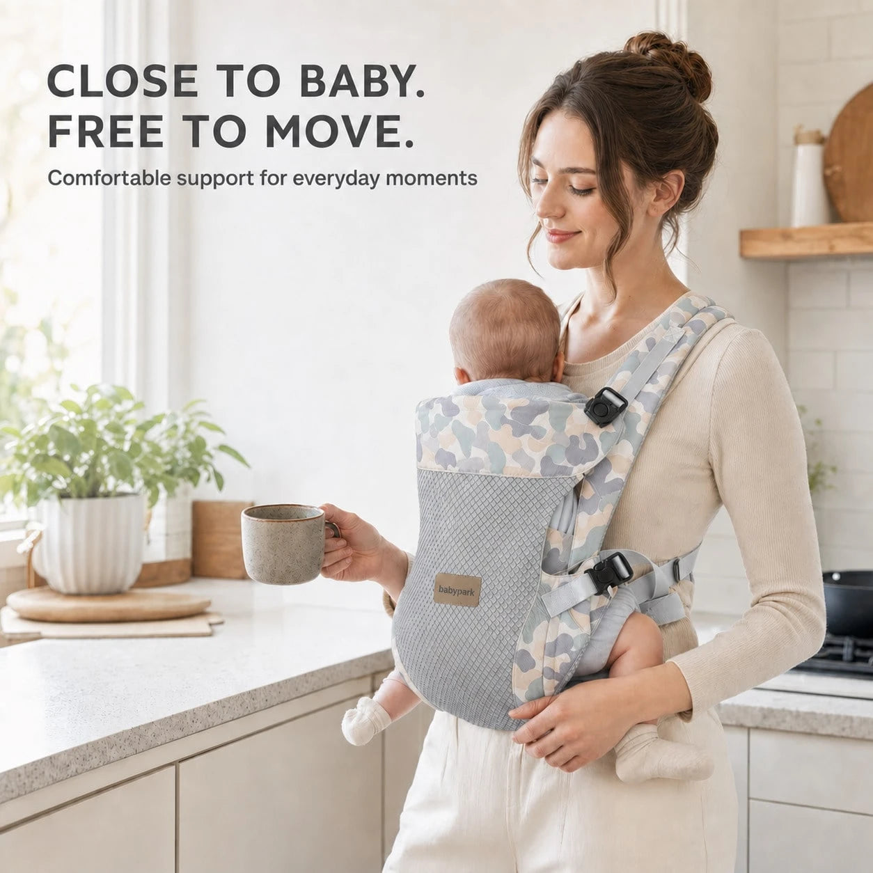 Baby Carrier For Infants And Toddlers, 4-In-1 Ergonomic Front And Back Baby Carrier, Breathable Mesh With Padded Shoulder StrapsFoldable Head Support