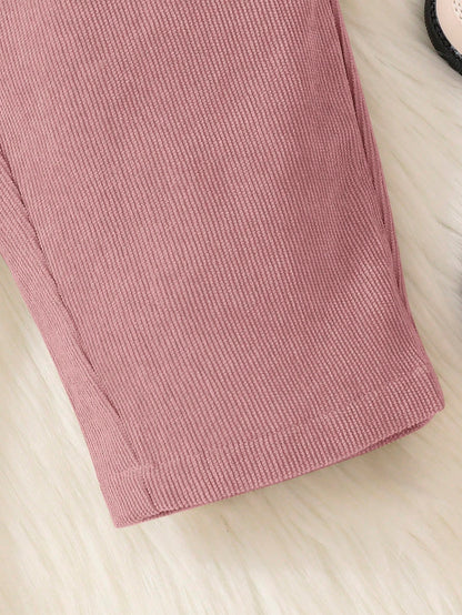Baby Girl Bow Front Paperbag Waist Autumn Pants