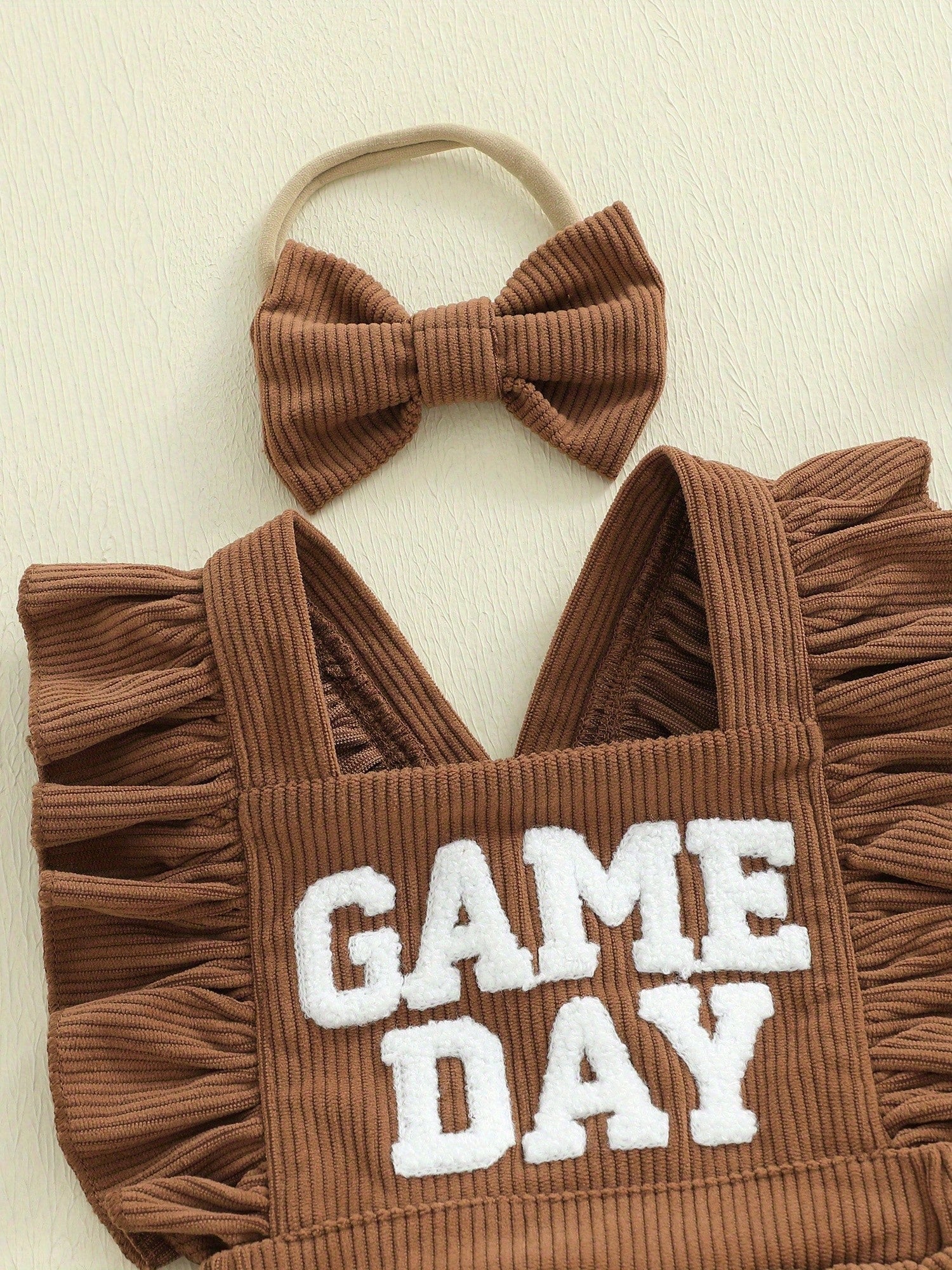 Baby Girl Football Outfits Rugby Game Day Bubble Romper Dress My First Football Season Infant Fall Clothes