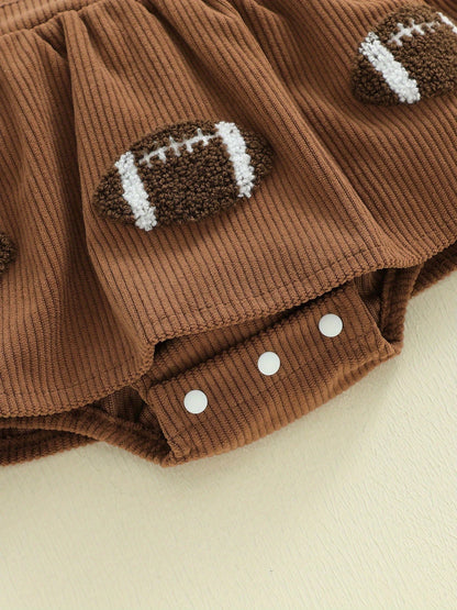 Baby Girl Football Outfits Rugby Game Day Bubble Romper Dress My First Football Season Infant Fall Clothes