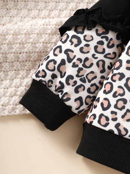 Baby Girl Leopard Print Sweatshirt & Sweatpants