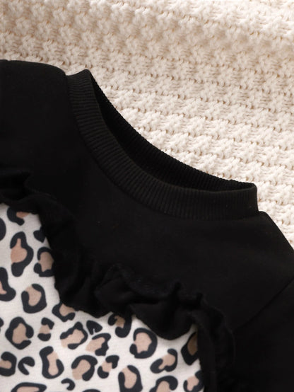 Baby Girl Leopard Print Sweatshirt & Sweatpants