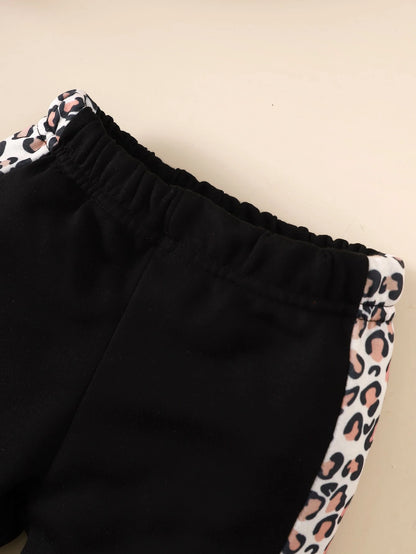 Baby Girl Leopard Print Sweatshirt & Sweatpants