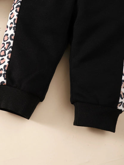 Baby Girl Leopard Print Sweatshirt & Sweatpants