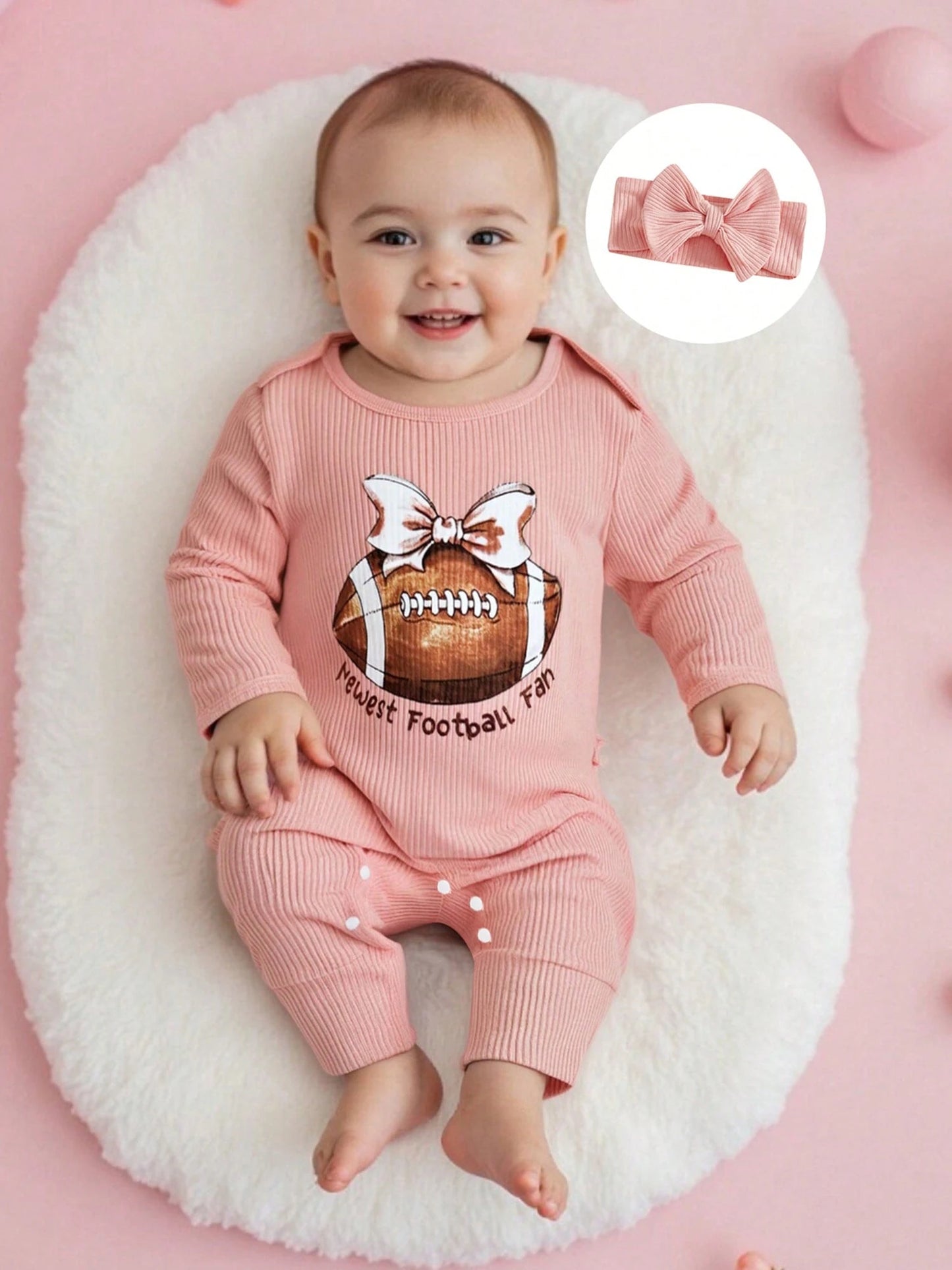 Baby Girl Newborn Clothes Football Golf Outfit Long Sleeve Romper Jumpsuit Infant Fall Winter Outfits Clothes