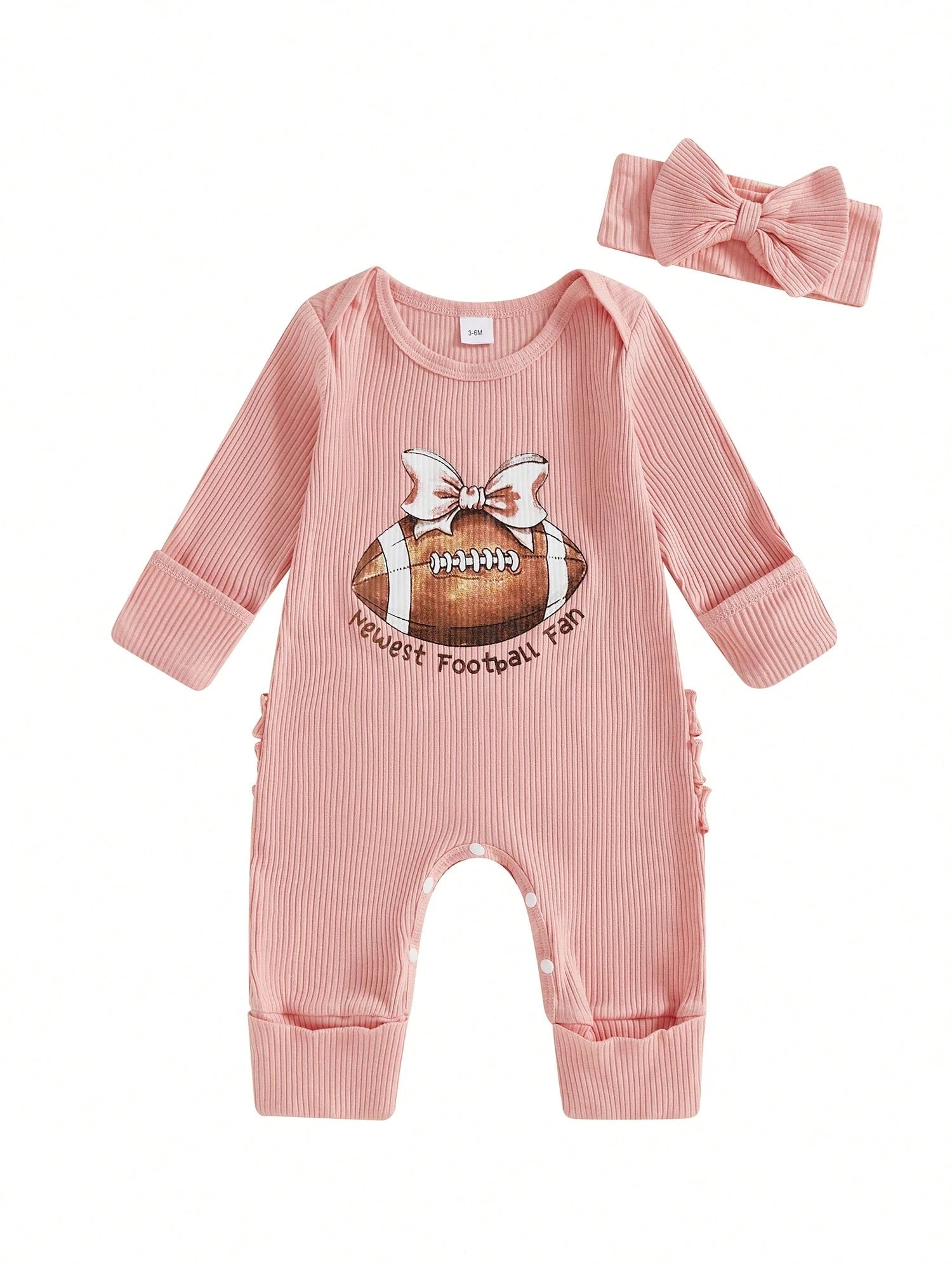 Baby Girl Newborn Clothes Football Golf Outfit Long Sleeve Romper Jumpsuit Infant Fall Winter Outfits Clothes