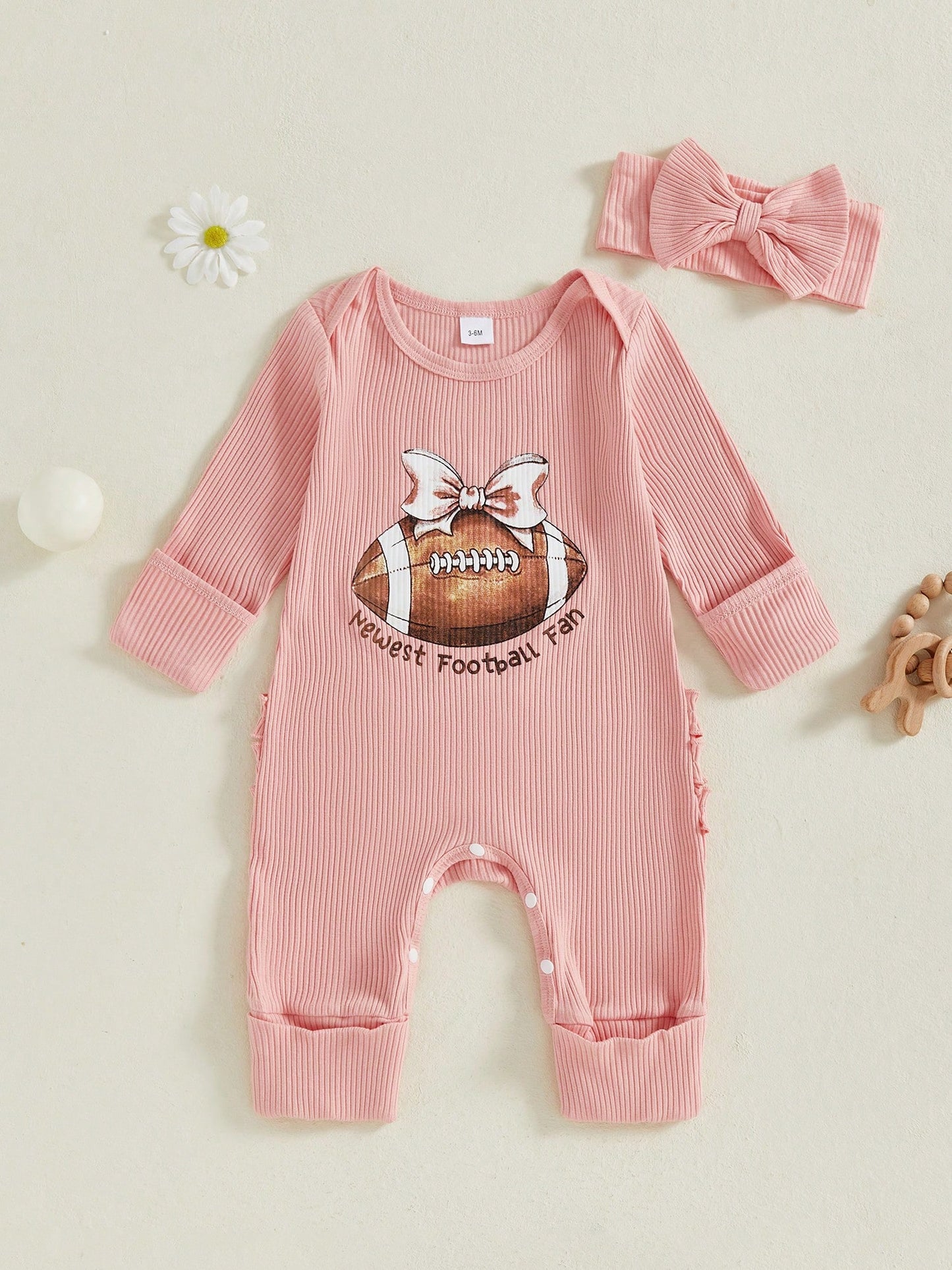 Baby Girl Newborn Clothes Football Golf Outfit Long Sleeve Romper Jumpsuit Infant Fall Winter Outfits Clothes