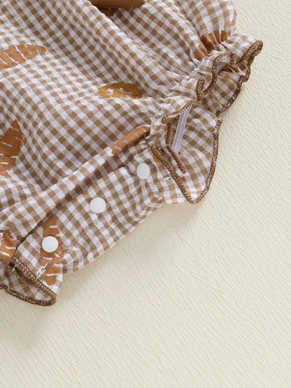 Baby Girl Thanksgiving Outfit My Rolls Are Homemade Bread Smocked Bubble Romper Fall Plaid Bodysuit Headband
